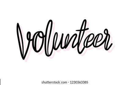 Handwriting Volunteer typography illustration style