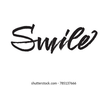 Handwriting word "smile"