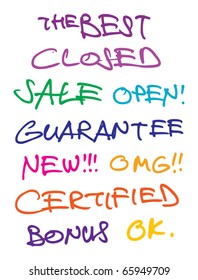 Handwriting words, vector illustration