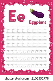 Handwriting workbook for children. Worksheets for learning letters. Activity book for kids. Educational pages for preschool. Letter E