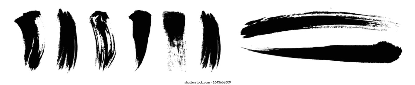 Handwriting written with a brush, Japanese style material, design element, analog touch, line written with ink