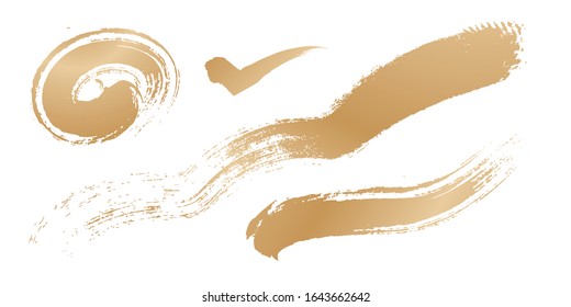 Handwriting written with a brush, Japanese style material, design element, analog touch, line written with ink