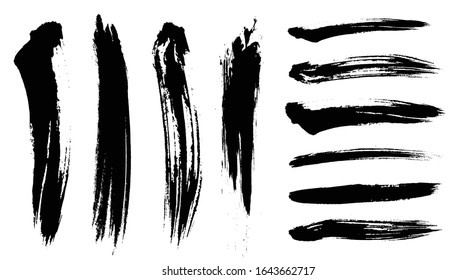 Handwriting written with a brush, Japanese style material, design element, analog touch, line written with ink