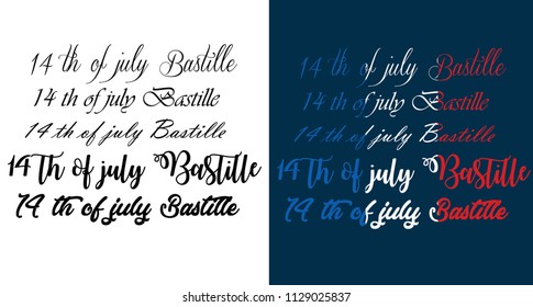 Handwritten 14 th of july bastille day