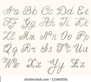 Handmade Vector Calligraphy Tattoo Alphabet Numbers Stock Vector ...