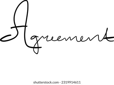Handwritten "Agreement" vector shape for letter
