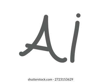Letras 'Ai' escritas a mano para el concepto de inteligencia artificial