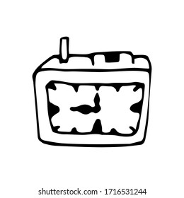 
handwritten alarm clock vector icon on a white background
