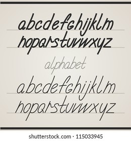 Handwritten alphabet