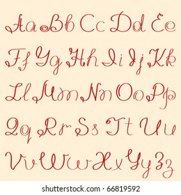 handwritten alphabet