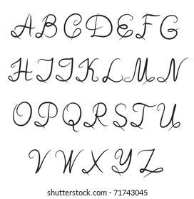 Hand-written alphabet