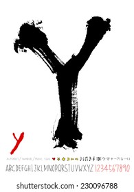 Handwritten alphabet - hand drawn in vector