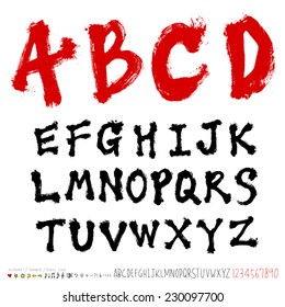 Handwritten alphabet - hand drawn in vector