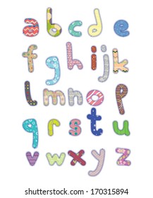 Handwritten Alphabet for kids in different patterns 