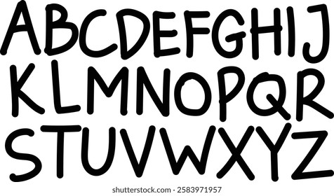 Handwritten Alphabet Letters Brush Strokes