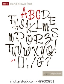 Handwritten alphabet letters vector. ABC for your design. Easy to use and edit letters.