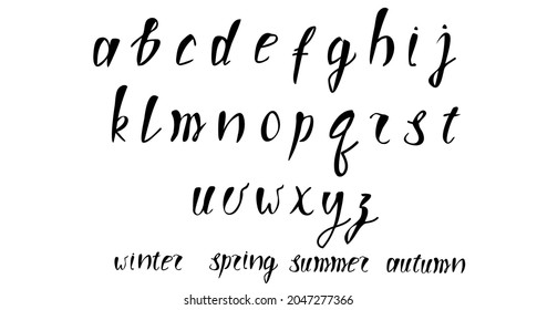 Handwritten Alphabet Lowercase Letters Lettering Stock Vector (Royalty ...