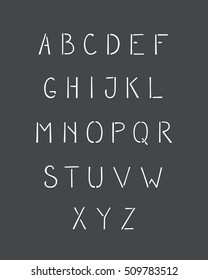 Handwritten alphabet made in vector. Cool ABC, beautiful design elements.