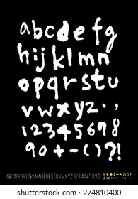 Handwritten alphabet / alphabet and numbers / vector - calligraphy