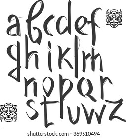 Handwritten alphabet in old style