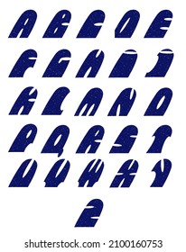 Handwritten alphabet, original typefaces of letters with serifs. Vector illustration.
