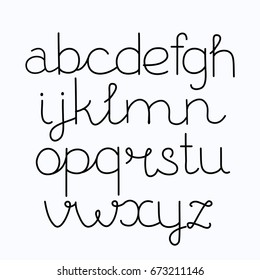 Handwritten alphabet print, lower case letters for your lettering, print, design