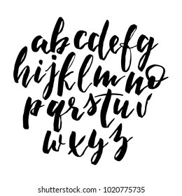 Handwritten Alphabet, script font, Elegance Calligraphic vector Brushpen, brush modern calligraphy cursive typeface. Typographic set Hand Lettering and Typography Designs Logo, Packaging, card, Poster