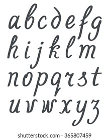 handwritten alphabet set. lowercase letters. vector