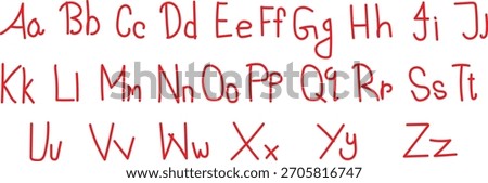 Handwritten alphabet with upper and lower case letters