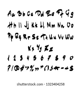 handwritten alphabet. vector illustration on white background