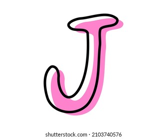 Handwritten alphabet. Vector. Illustration. Uppercase  letter .