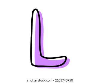 Handwritten alphabet. Vector. Illustration. Uppercase  letter .