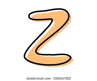 Handwritten alphabet. Vector. Illustration. Uppercase  letter .