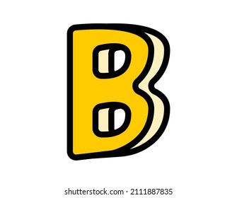 Handwritten alphabet. Vector. Illustration. Uppercase  letter .