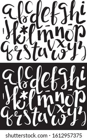 Handwritten alphabet. Vector lettering font