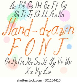 hand-written alphabet. vector set of isolated letters.
