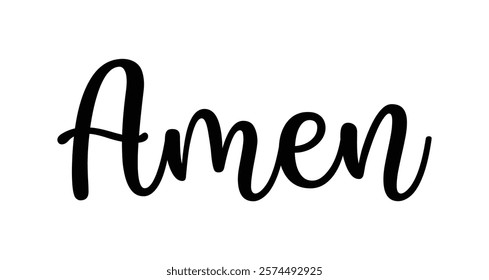 Handwritten Amen Christian vector word, Religious vector sign