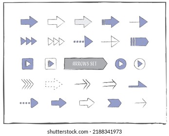 Handwritten arrow vector illustration icon set