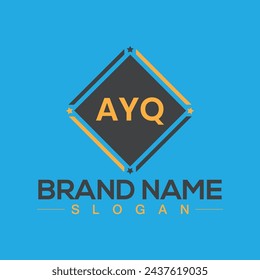 Handwritten AYQ letters logo design with vector