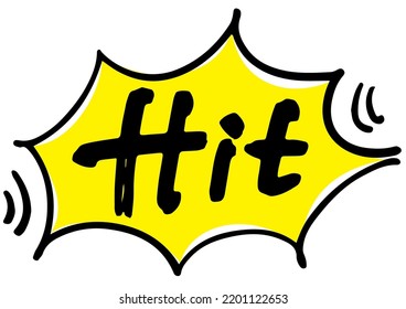 Handwritten balloon letters "HIT". Vector data.