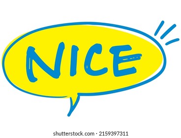 Letras de globo escritas a mano "NICE". Datos vectoriales.