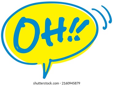 Handwritten balloon letters "OH". Vector data.