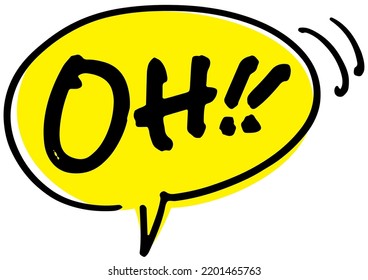 Handwritten balloon letters "OH". Vector data.