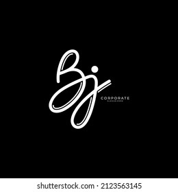 Handwritten BJ letter logo. Simple signature vector