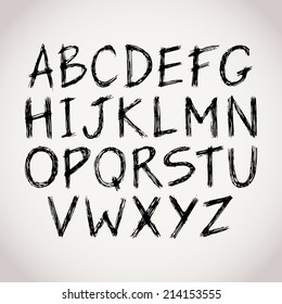 Handwritten black alphabet 