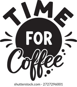 Tiempo de caligrafía negro escrito a mano para cita de descanso de café sobre fondo transparente