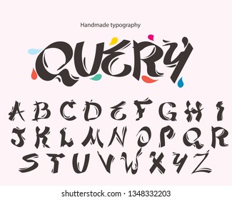 Handwritten bold typography font design