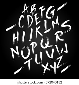 Handwritten brush alphabet 