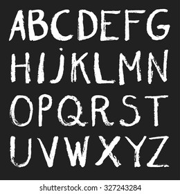 handwritten brush alphabet. vector letters.