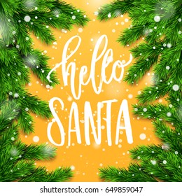 handwritten brush Calligraphy  hello santa